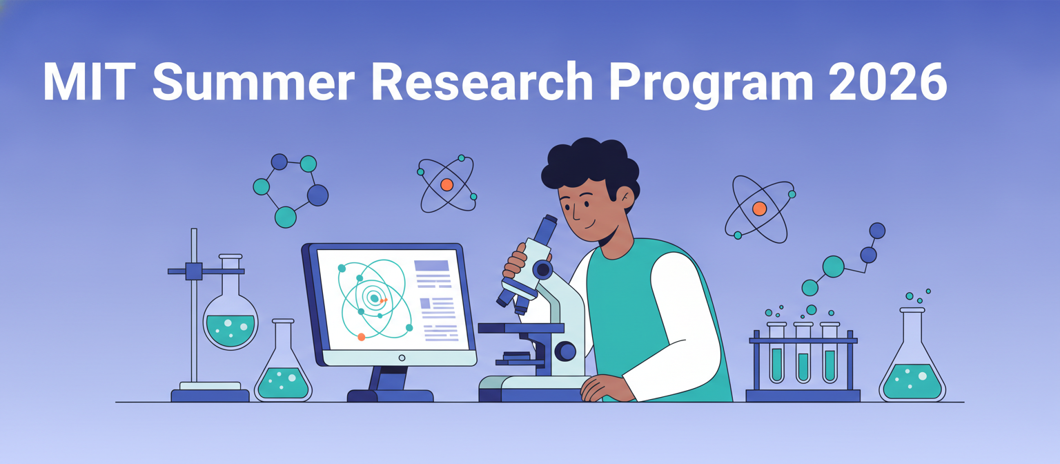 MIT Summer Research Program 2026 illustration of a university research lab with a student