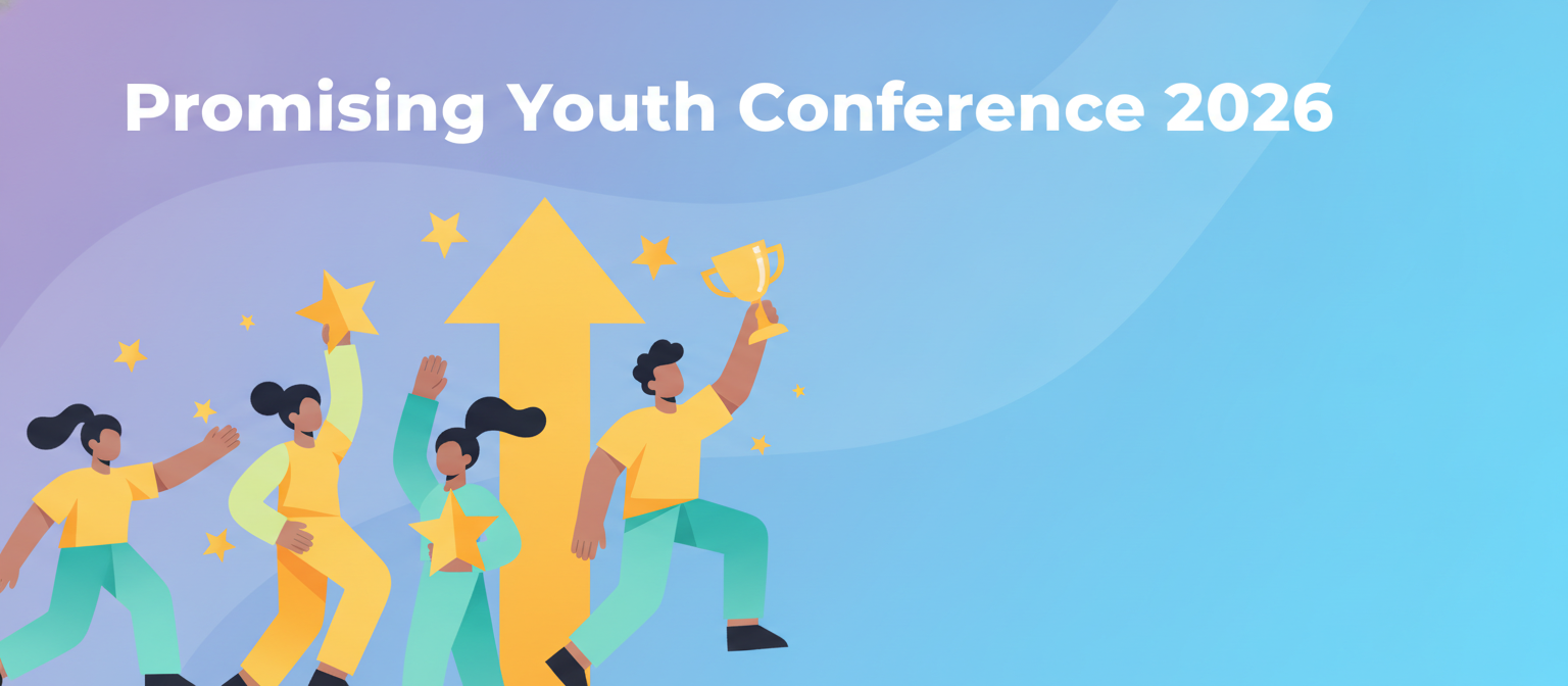 Promising Youth Conference 2026 illustration of young leaders rising with stars